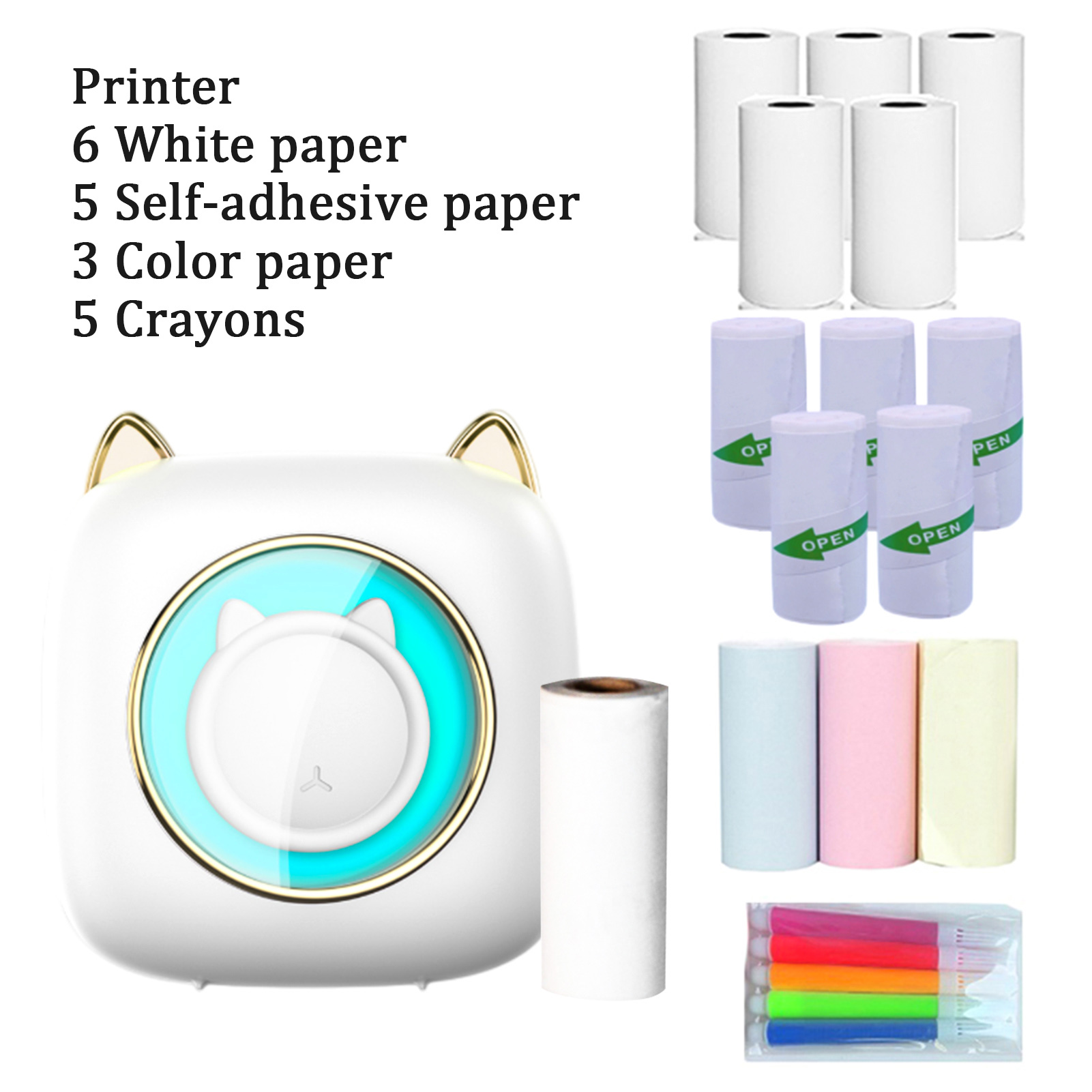 Mini Pocket Thermal Printer Paper Roll - 【Nuovo】C23 Stampante termica portatile Mini stampante
